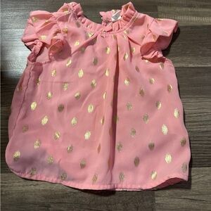 SHEIN Pink Blouse with Gold Dots